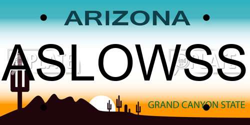 ASLOWSS Arizona License Plate