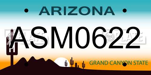 ASM0622 Arizona License Plate