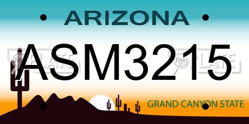 ASM3215 Arizona License Plate