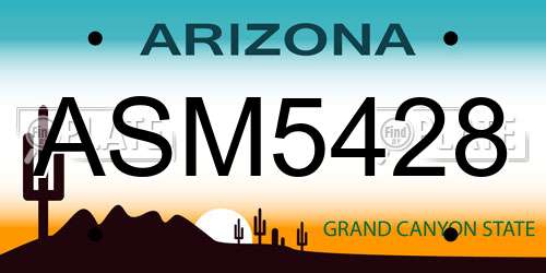 ASM5428 Arizona License Plate