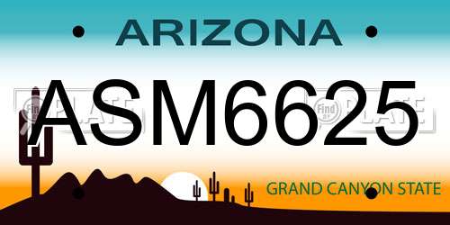 ASM6625 Arizona License Plate