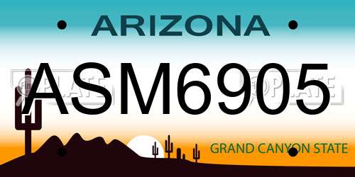 ASM6905 Arizona License Plate