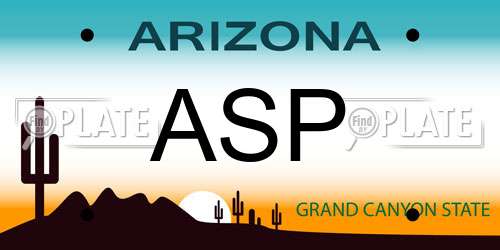ASP Arizona License Plate