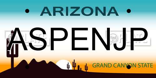 ASPENJP Arizona License Plate