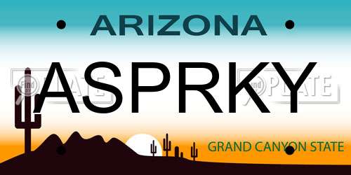 ASPRKY Arizona License Plate