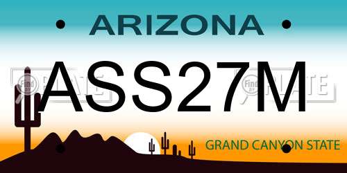 ASS27M Arizona License Plate