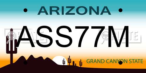 ASS77M Arizona License Plate