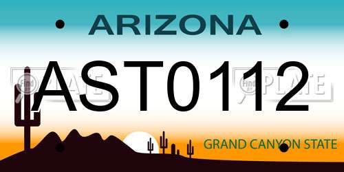 AST0112 Arizona License Plate