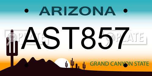 AST857 Arizona License Plate