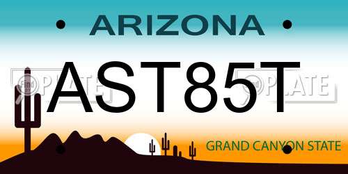 AST85T Arizona License Plate