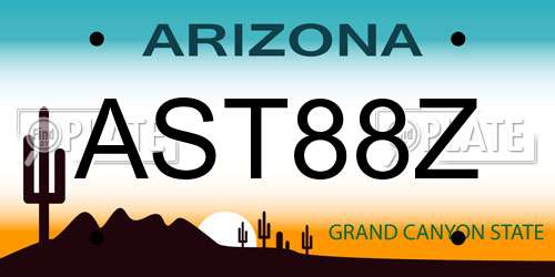 AST88Z Arizona License Plate