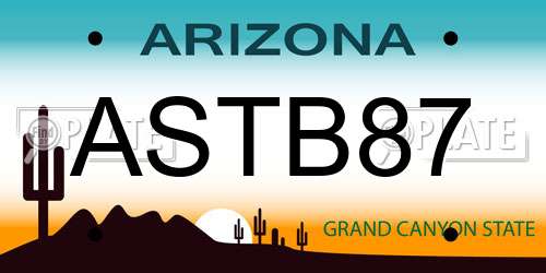 ASTB87 Arizona License Plate