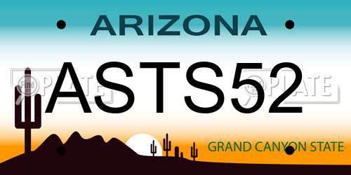 ASTS52 Arizona License Plate