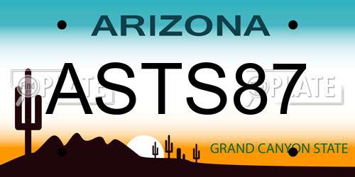 ASTS87 Arizona License Plate