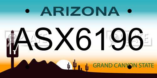 ASX6196 Arizona License Plate