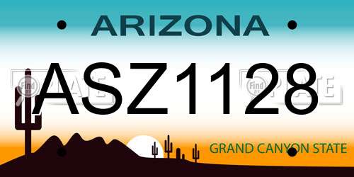 ASZ1128 Arizona License Plate