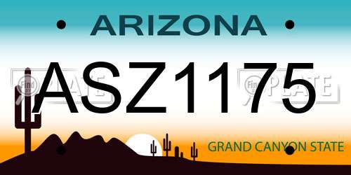 ASZ1175 Arizona License Plate