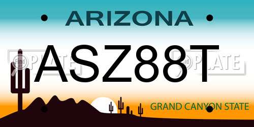 ASZ88T Arizona License Plate