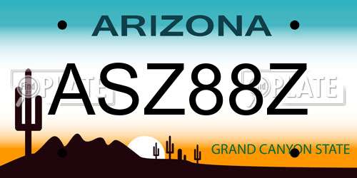 ASZ88Z Arizona License Plate