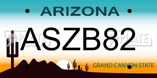 ASZB82 Arizona License Plate