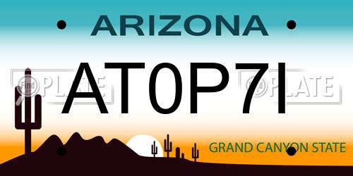 AT0P7I Arizona License Plate