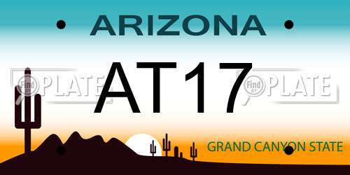 AT17 Arizona License Plate