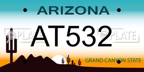 AT532 Arizona License Plate