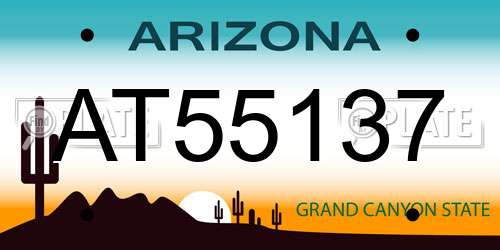 AT55137 Arizona License Plate