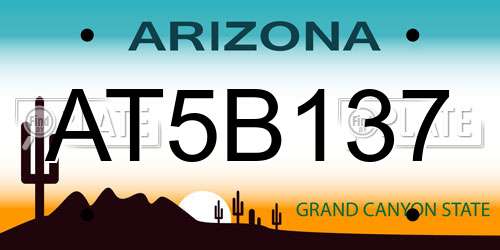 AT5B137 Arizona License Plate