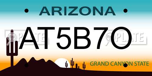 AT5B7O Arizona License Plate