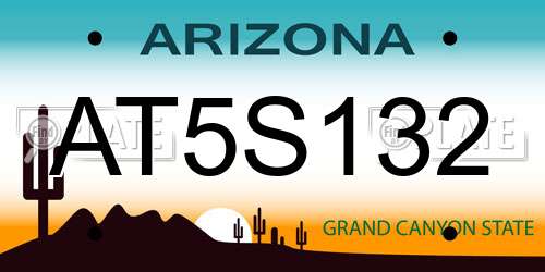 AT5S132 Arizona License Plate