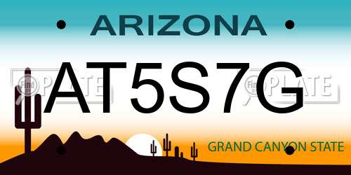 AT5S7G Arizona License Plate