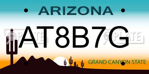 AT8B7G Arizona License Plate