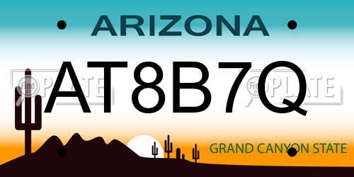 AT8B7Q Arizona License Plate