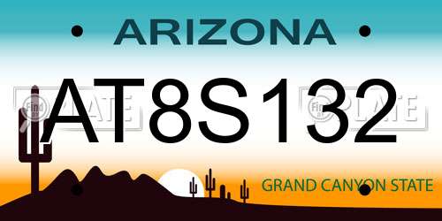 AT8S132 Arizona License Plate