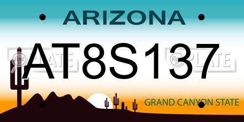 AT8S137 Arizona License Plate