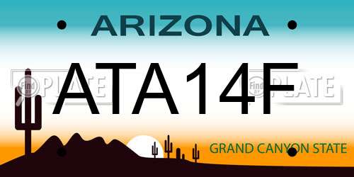 ATA14F Arizona License Plate