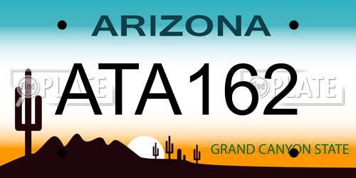 ATA162 Arizona License Plate
