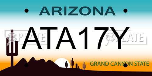 ATA17Y Arizona License Plate