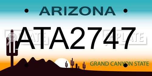 ATA2747 Arizona License Plate