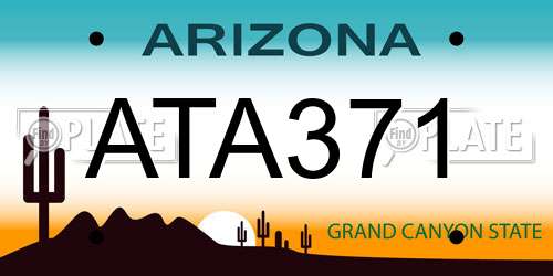 ATA371 Arizona License Plate