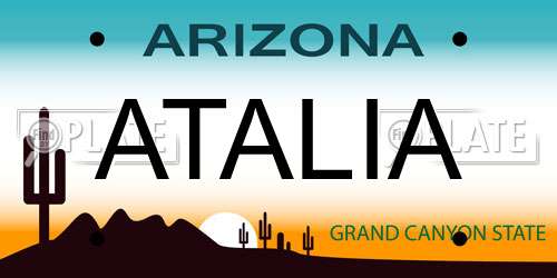 ATALIA Arizona License Plate