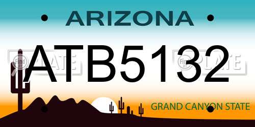 ATB5132 Arizona License Plate