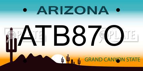 ATB87O Arizona License Plate