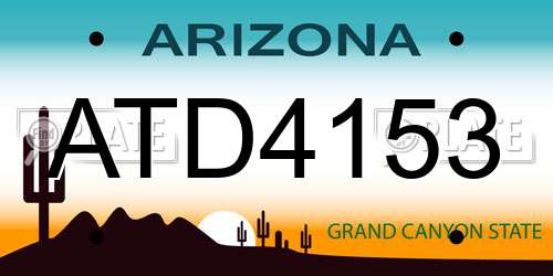ATD4153 Arizona License Plate