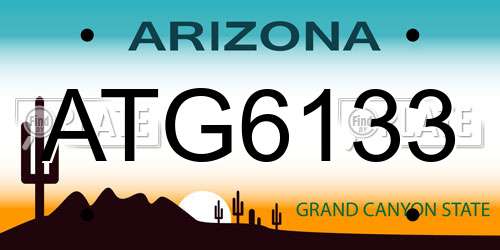 ATG6133 Arizona License Plate