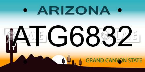 ATG6832 Arizona License Plate