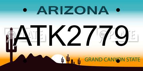 ATK2779 Arizona License Plate