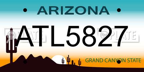 ATL5827 Arizona License Plate