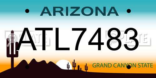 ATL7483 Arizona License Plate